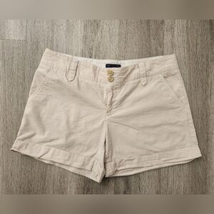 Tommy Hilfiger Beige and White Striped Shorts Size 8